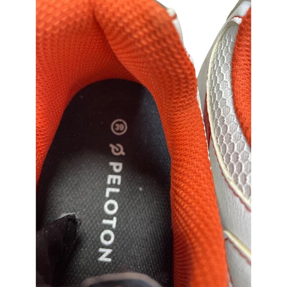 Peloton Womens Cycling Shoes Size 39/8 White & Orange Training Sneakers SKU 9214 - Picture 8 of 12